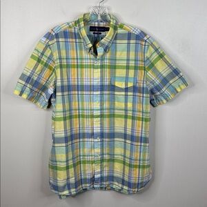 Ralph Lauren Sunny Plaid Beach Twill Men's Large Short Sleeve Button Down Shirt